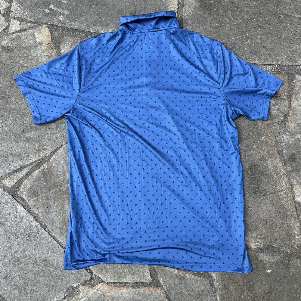 Adidas Polo Mens Large Blue Golf Shirt Collared Activewear Badge of Sport Logo - Picture 2 of 12